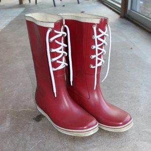 Rare vintage Kjendis 70s red rain boots